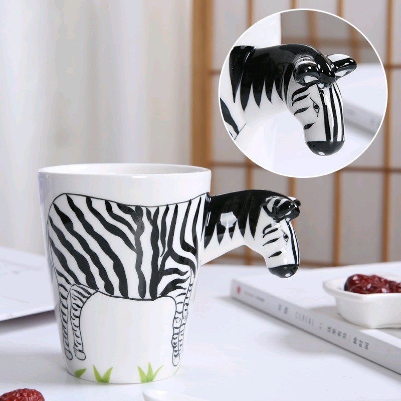 Taza cerámica animales en 3D
