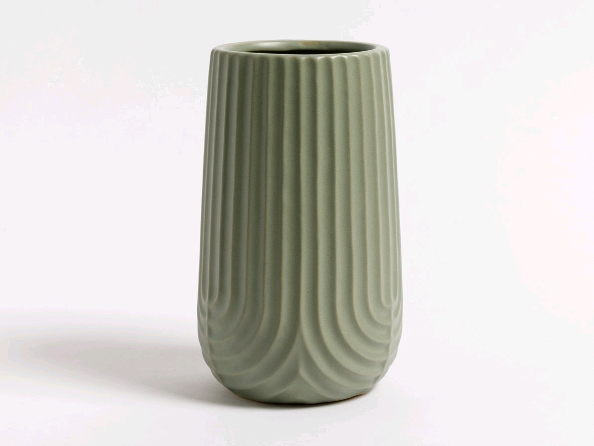 Florero rayas cerámica 