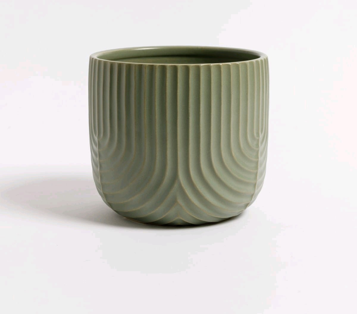 Porta maceta rayas cerámica 