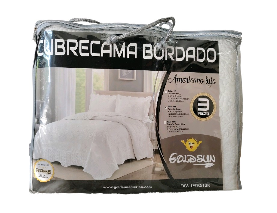 Cubrecama Queen  bordado