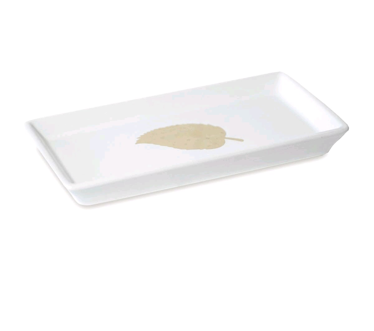 Jabonera Ceramica Rectangular Golden Leaf 