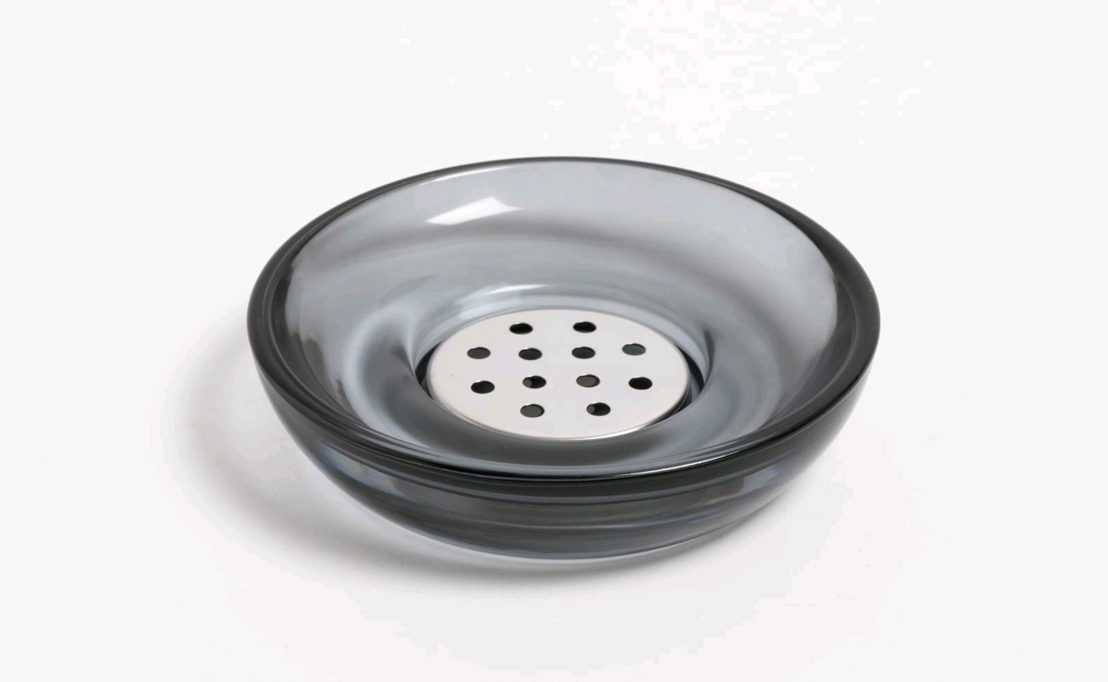 Jabonera de Vidrio y Silver Humo 