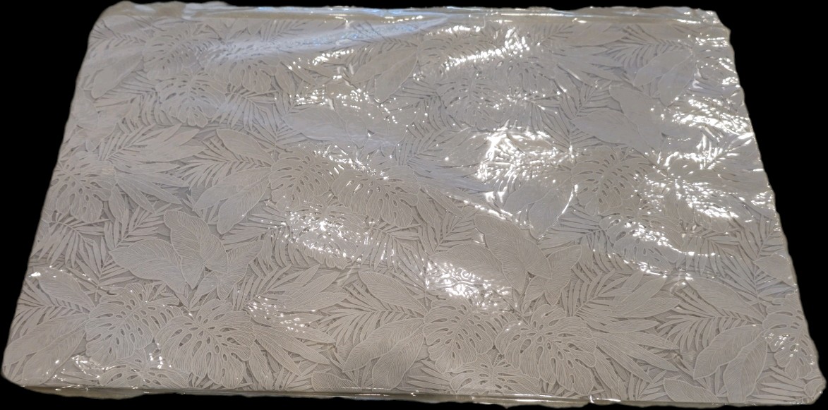 Set x4 indivi pvc flores blan / 30x45