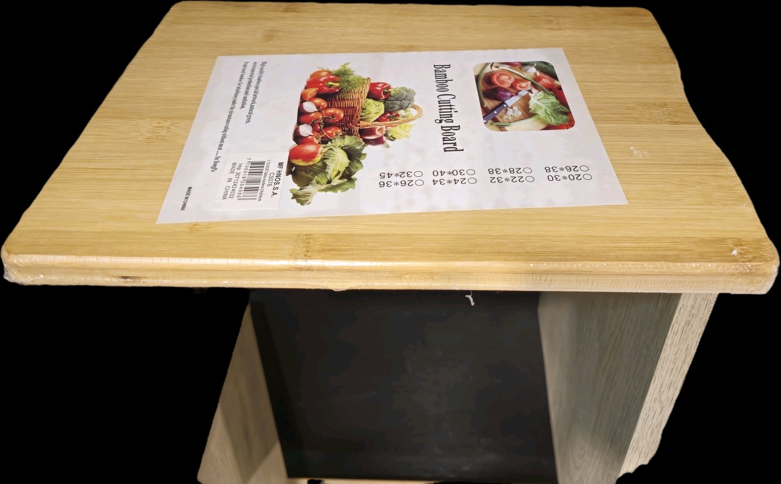 Tabla madera con asa metal 24x34cm