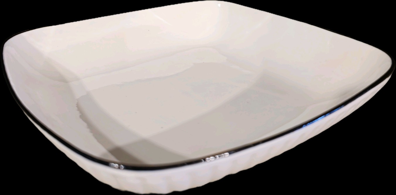 Fuente cuadrada ceram ray borde negro