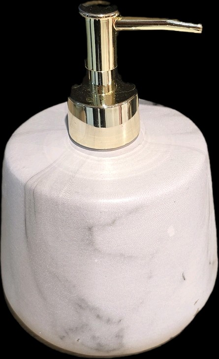 Dispenser jabón simil marmol bco / gris